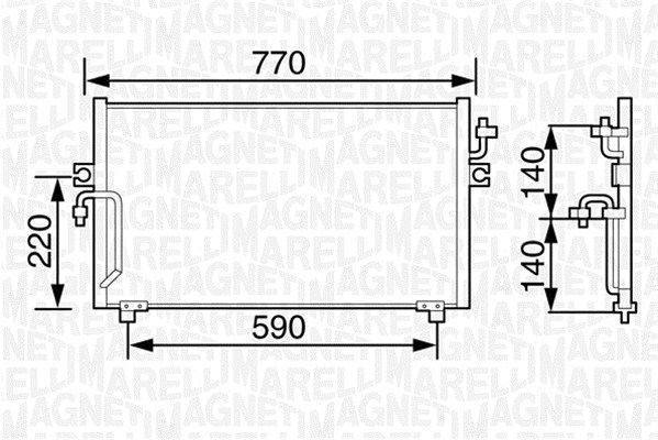 MAGNETI MARELLI kondensatorius, oro kondicionierius 350203481000